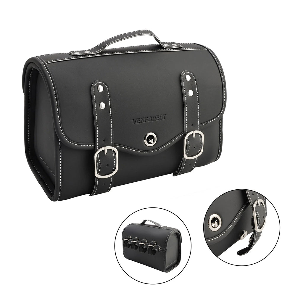 Saddlebag Side Storage Tail Bag for Motorcycle (Universal, Black)