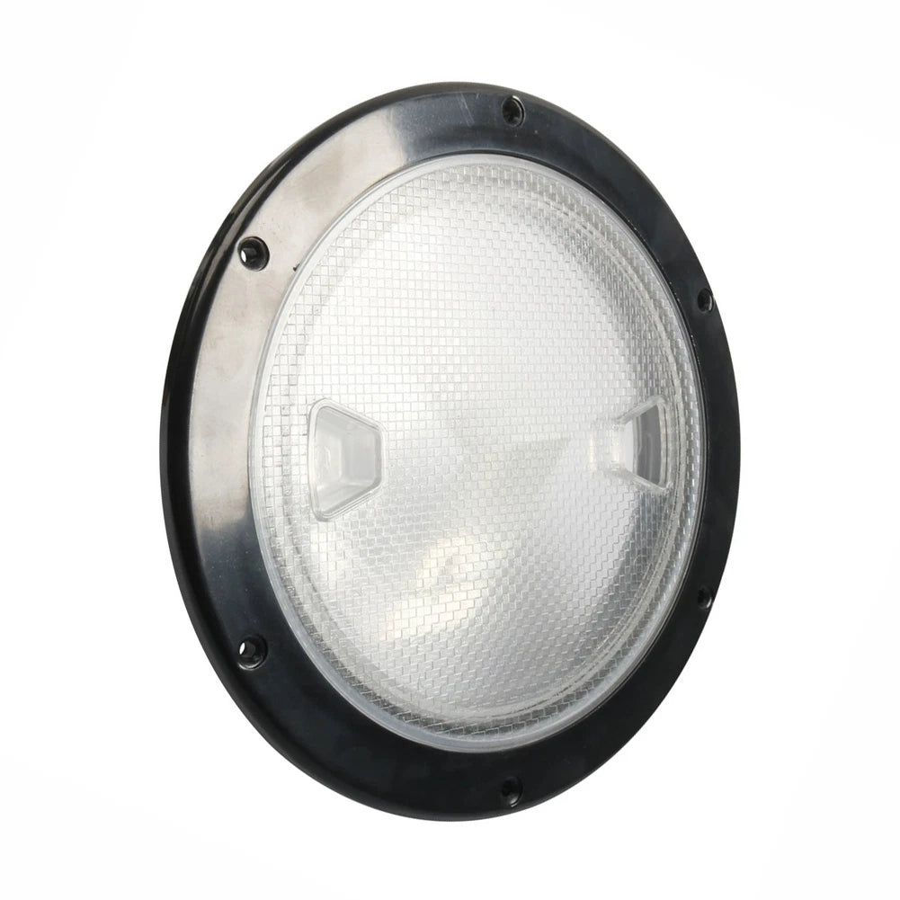 8 Inch Round Marine Deck Hatch Cover for Standard Openings (Black ABS)