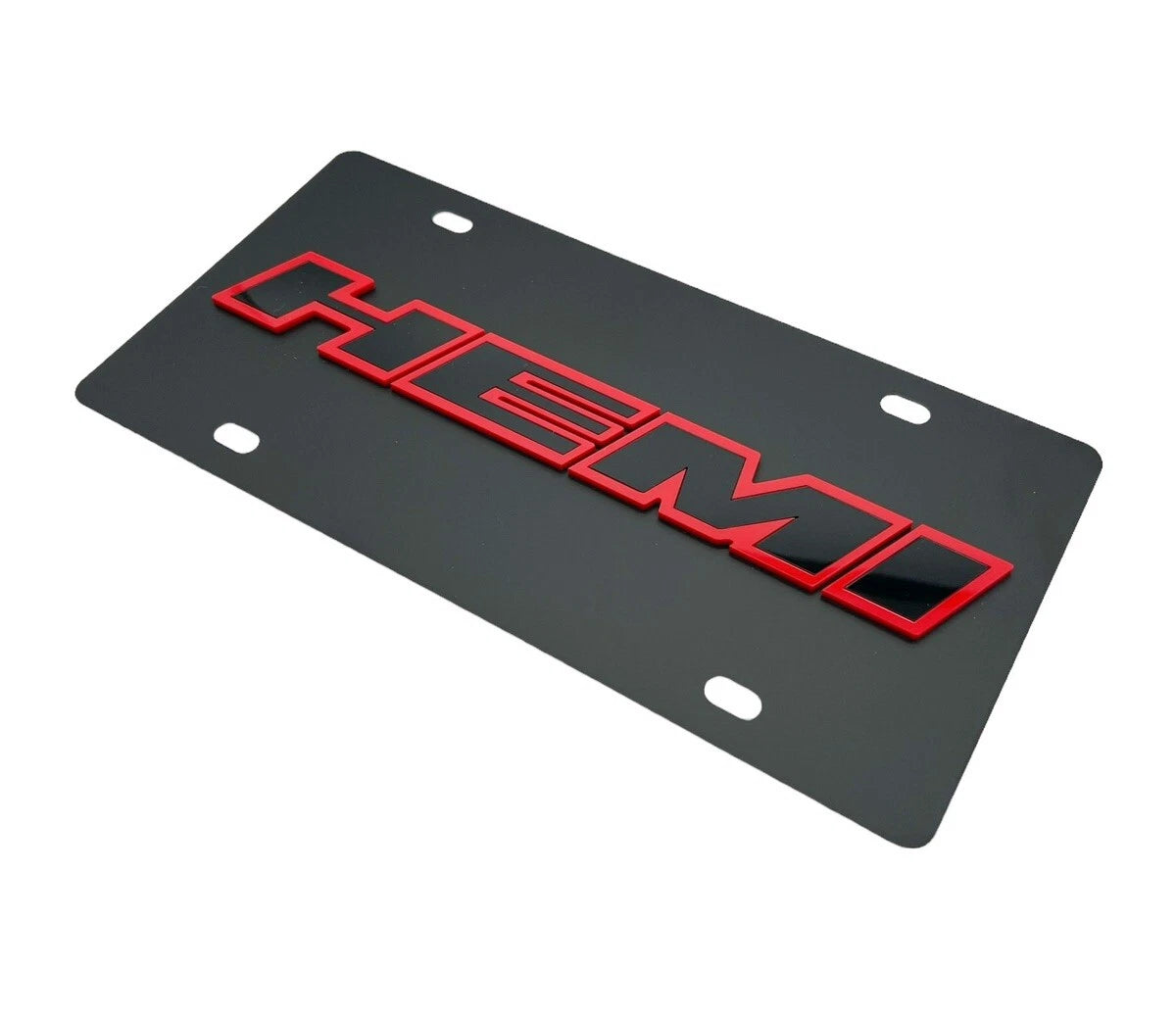License Plate Frame for Dodge HEMI Emblem Black Metal (2011–2024)
