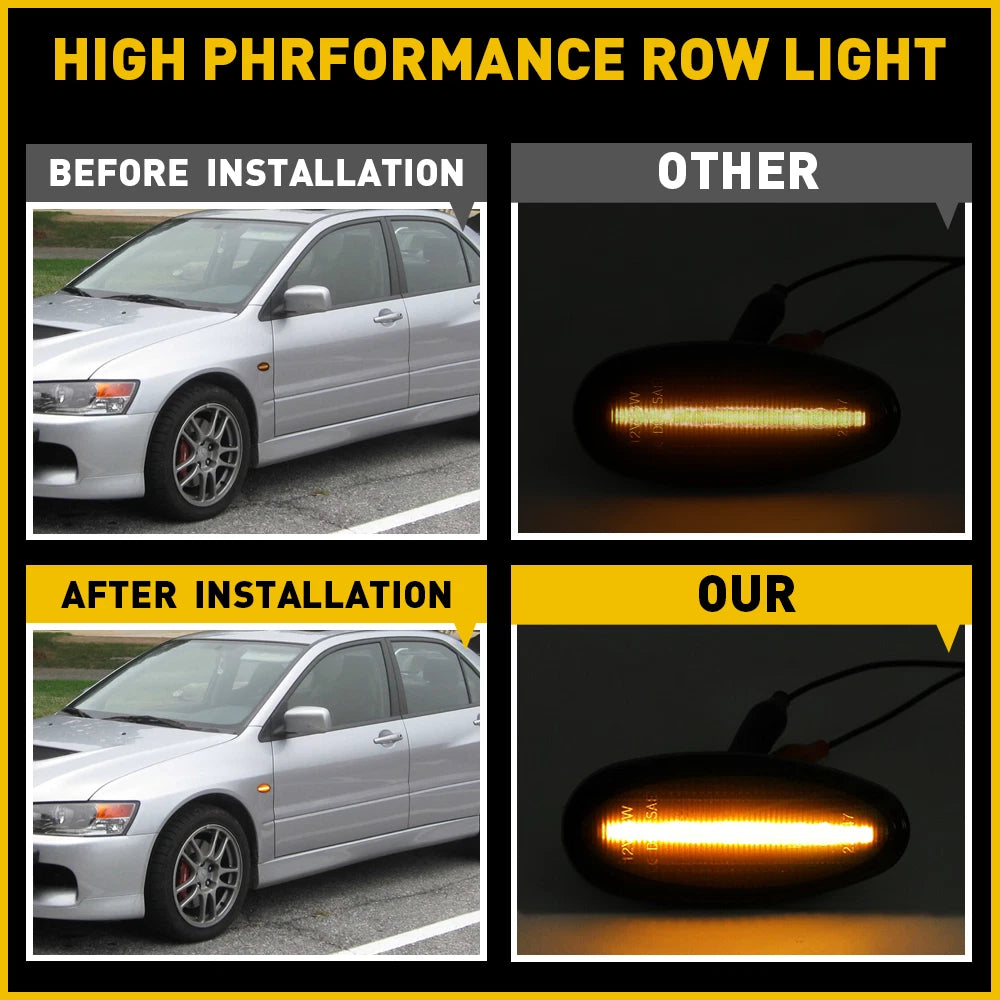 Sequential Amber LED Front Side Fender Light for Mitsubishi Lancer EVO (2003–2006)