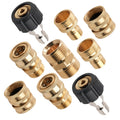 Brass Quick Connect Kit for Pressure Washer M22-14 Swivel Universal (9PCS)
