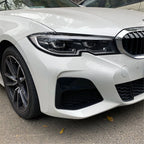 Set of 2 Black Front Headlight Eyelid Eyebrow Trims for BMW 3 Series G20 G28 (2019–2021)