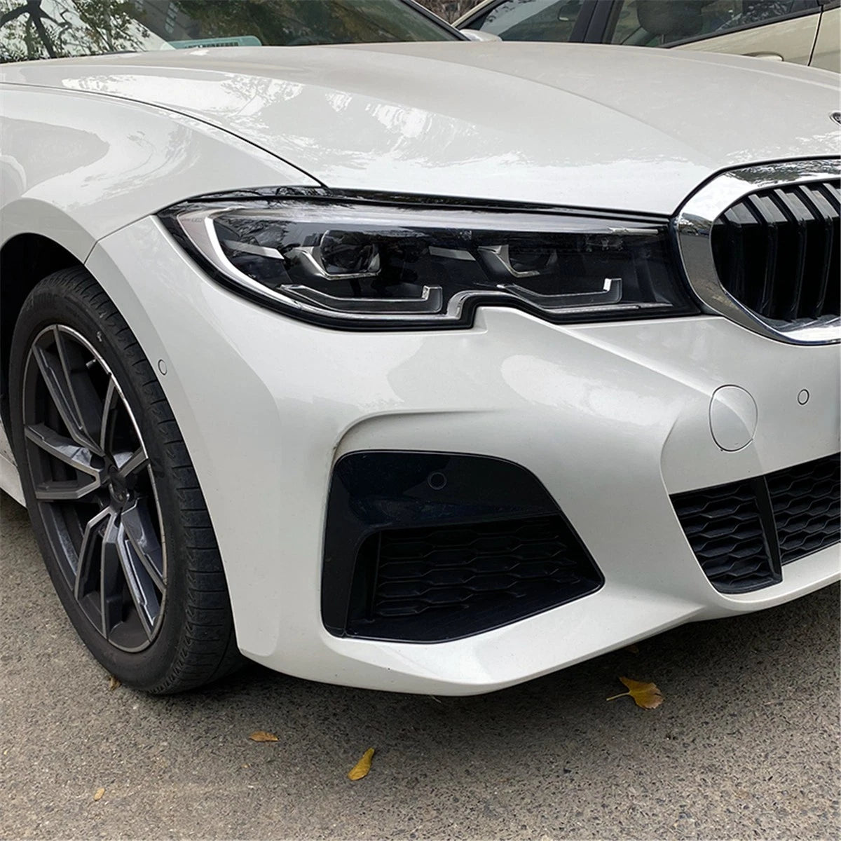 Set of 2 Black Front Headlight Eyelid Eyebrow Trims for BMW 3 Series G20 G28 (2019–2021)