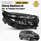 LED Headlight for Chevy Equinox LS (2022–2024) Right w/Halogen Signal Module