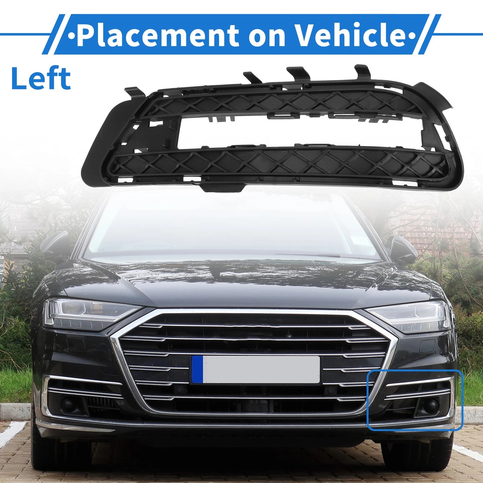 1 Pc Fog Light Grill for Mercedes-Benz E350 (2009–2016) No. 2128851523 Black