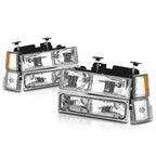 Clear Corner Chrome Headlight Lamps for Chevy Silverado/Avalanche (2003–2006)