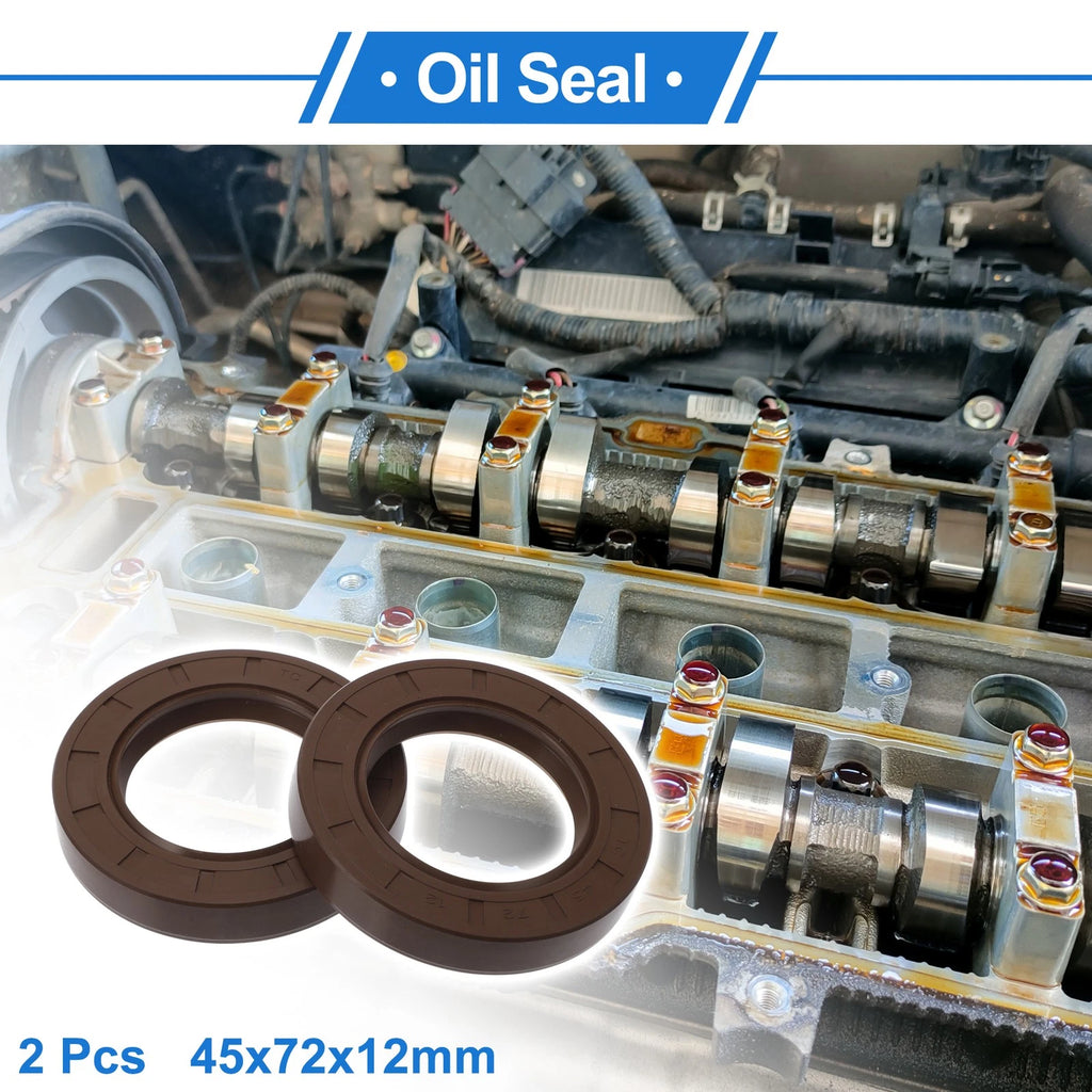 2X Oil Seal Rotary Shaft Seal FKM Rubber 45x72x12mm  