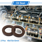 2X Oil Seal Rotary Shaft Seal FKM Rubber 45x72x12mm  