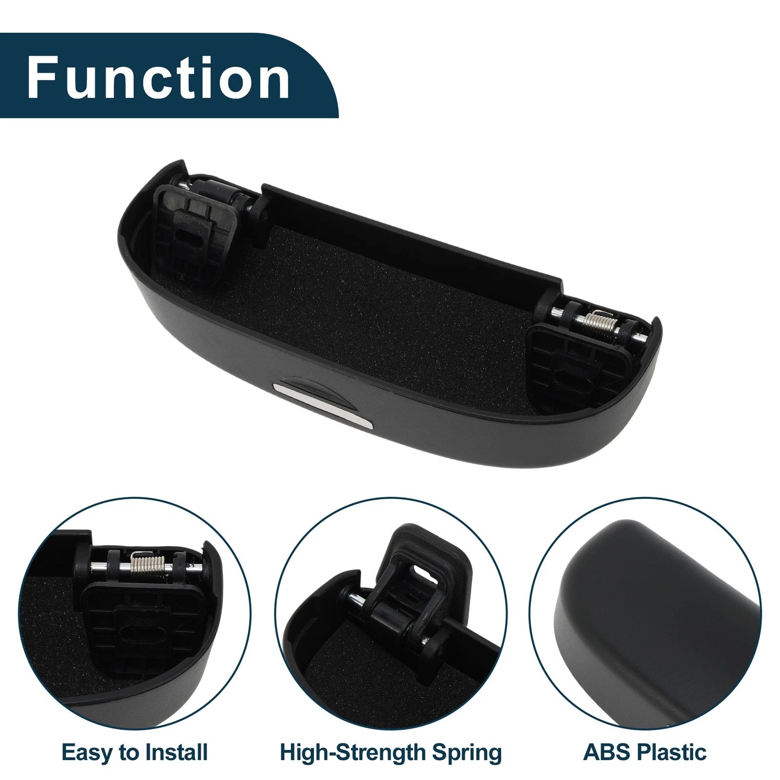 Car Sunglasses Case for Volkswagen T-Roc (2017–2024) ABS Black Set of 1