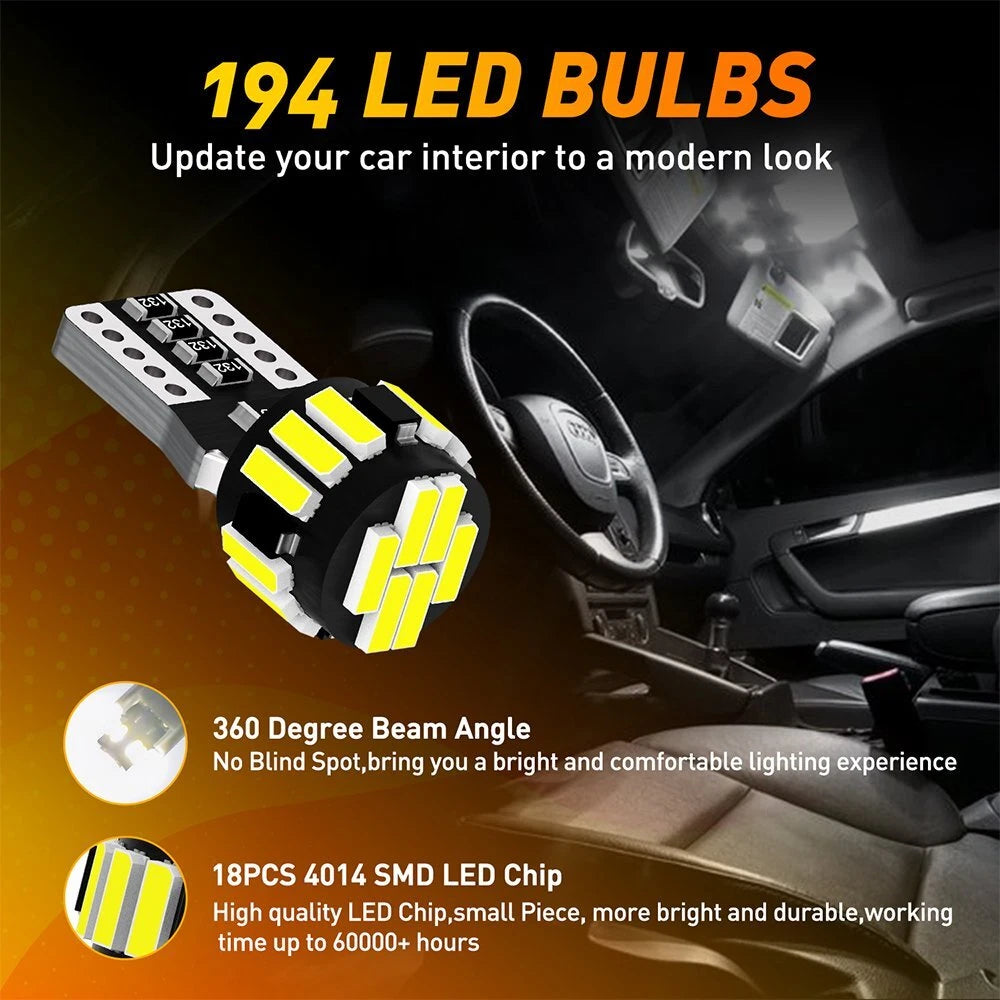 Set of 2 T10 CANBUS LED License Plate Lights for Various Models