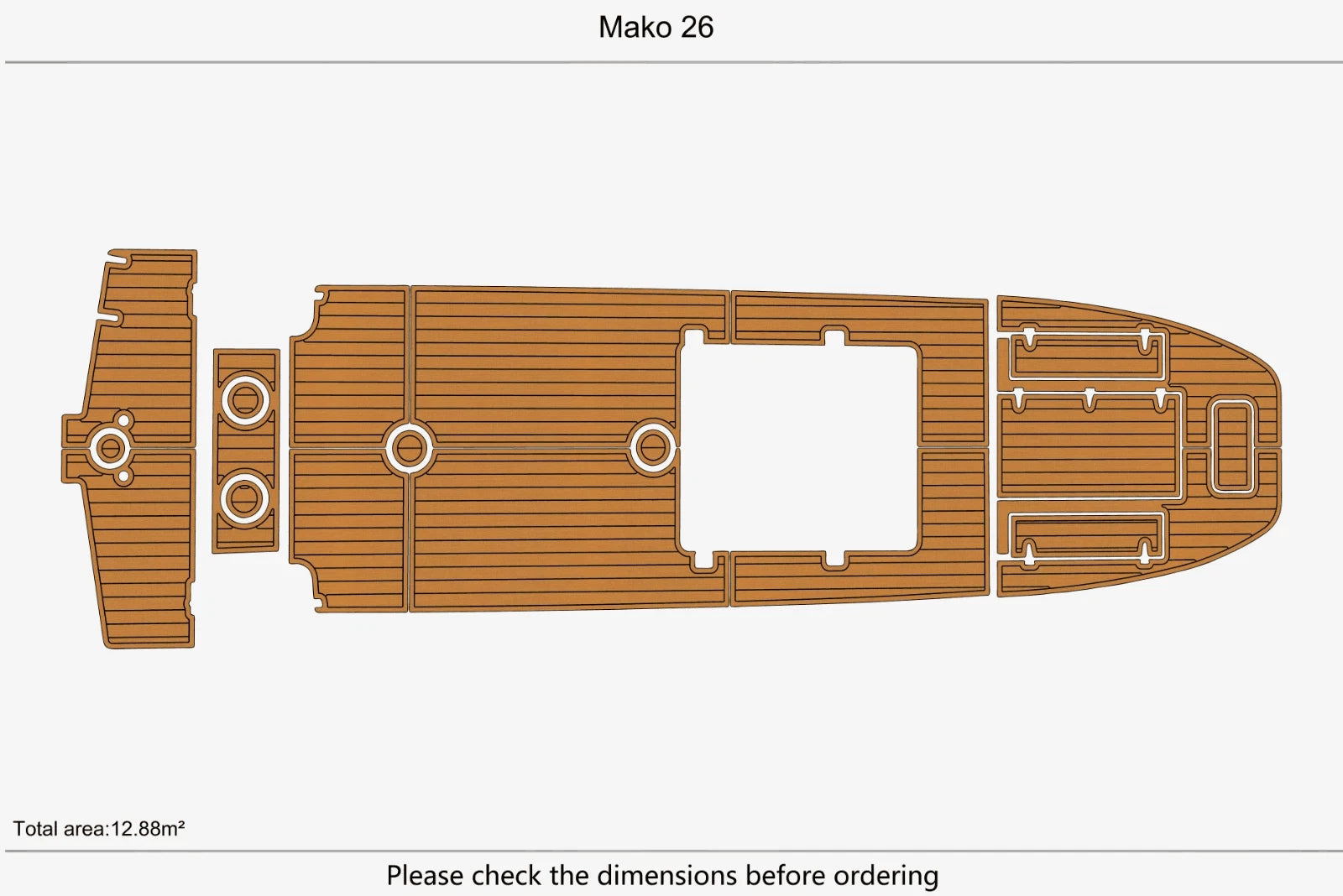 EVA Foam Cockpit Swim Platform Pad for Mako 26