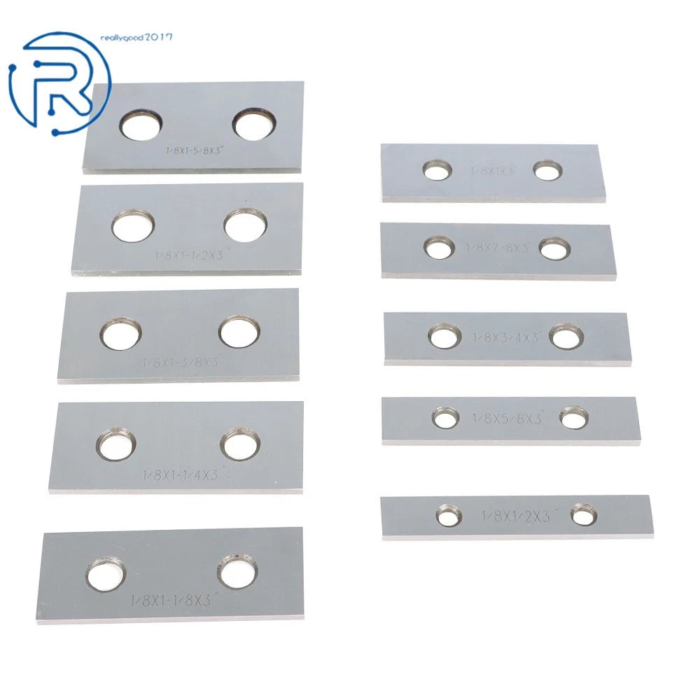 Set of 10 Precision Parallel Bars for Various Applications (1/8 × 3 Inch)