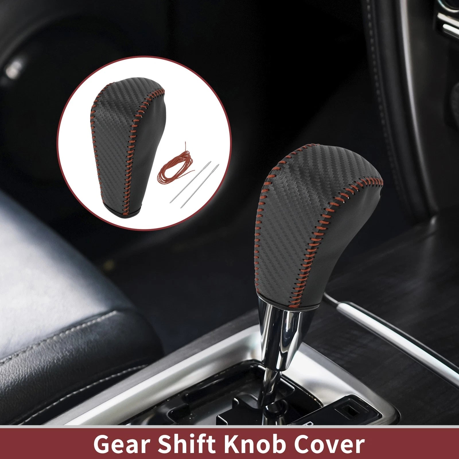 Gear Shift Knob Cover for BMW 3 Series E90 (2006–2013) Black Brown Faux Leather