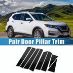 8 Pcs Windshield B Pillar Trim Garnish for Nissan Rogue (2014–2020) Black