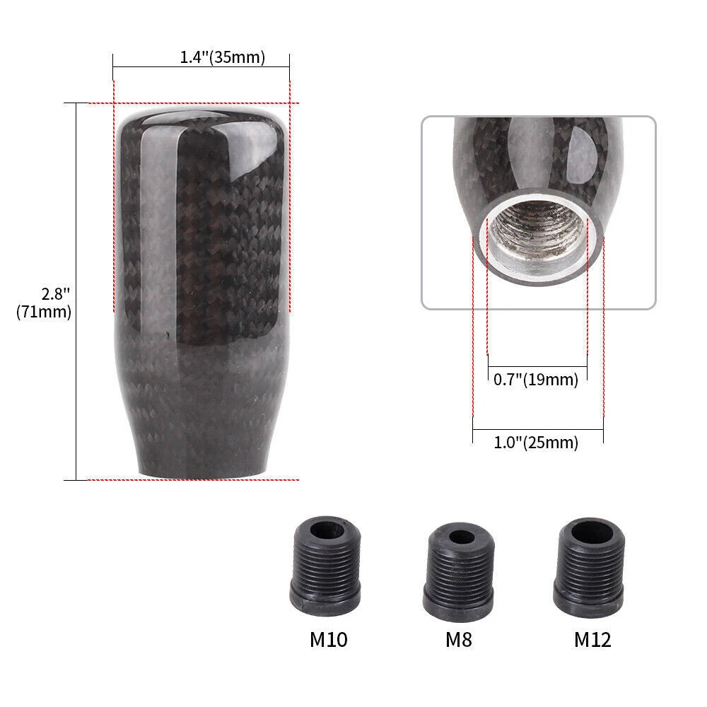Carbon Fiber Manual Gear Shift Knob for Universal 6 Speed