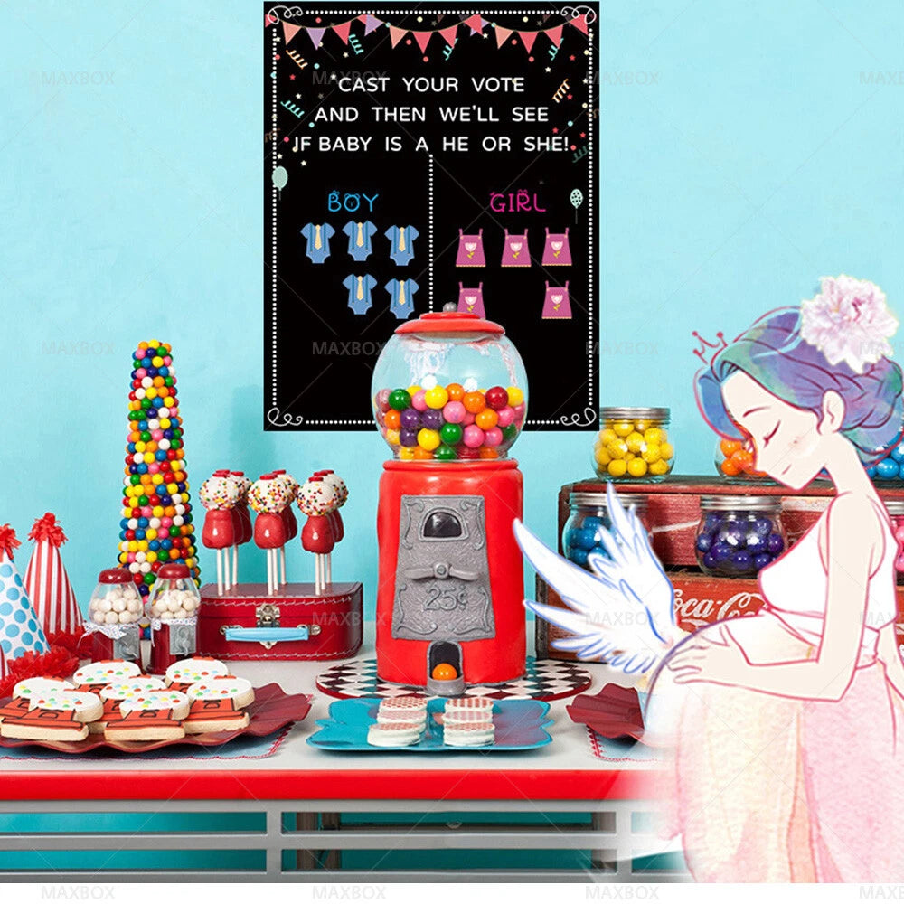 Voting Board Decoration for Gender Reveal Baby Shower Party