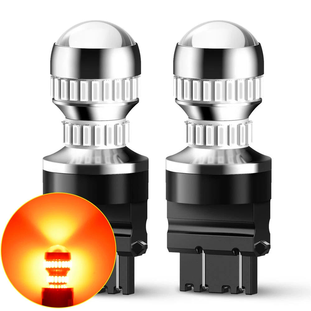 Pair of 3157 Red LED Rear Turn Signal Bulbs for Make Model 
