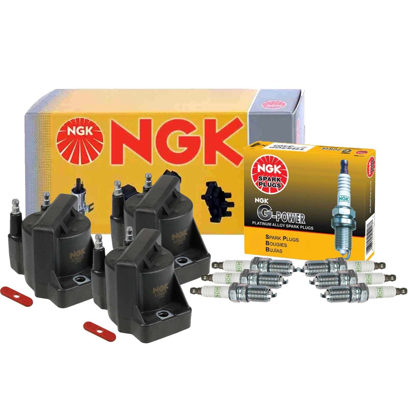 Set of 3 Ignition Coils & 6 G-Power Platinum Spark Plugs for Buick Chevy Pontiac