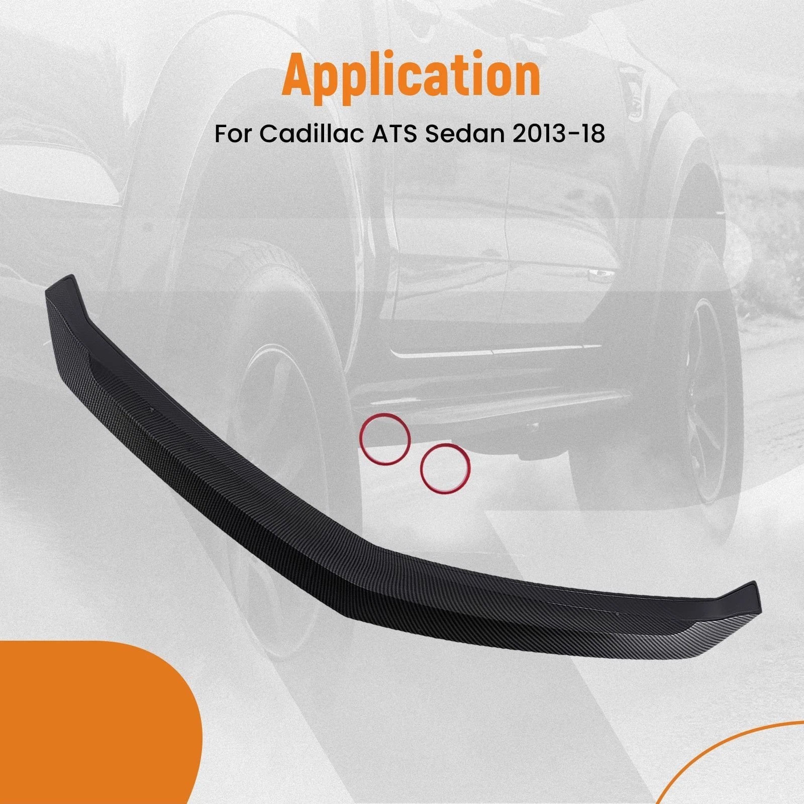 Carbon Look Wing Spoiler for Cadillac ATS (2013–2018) V Style ABS