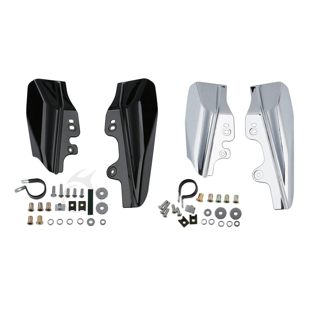 Chrome/Black Mid-Frame Air Deflectors for Harley Touring Street Glide (2001–2008)