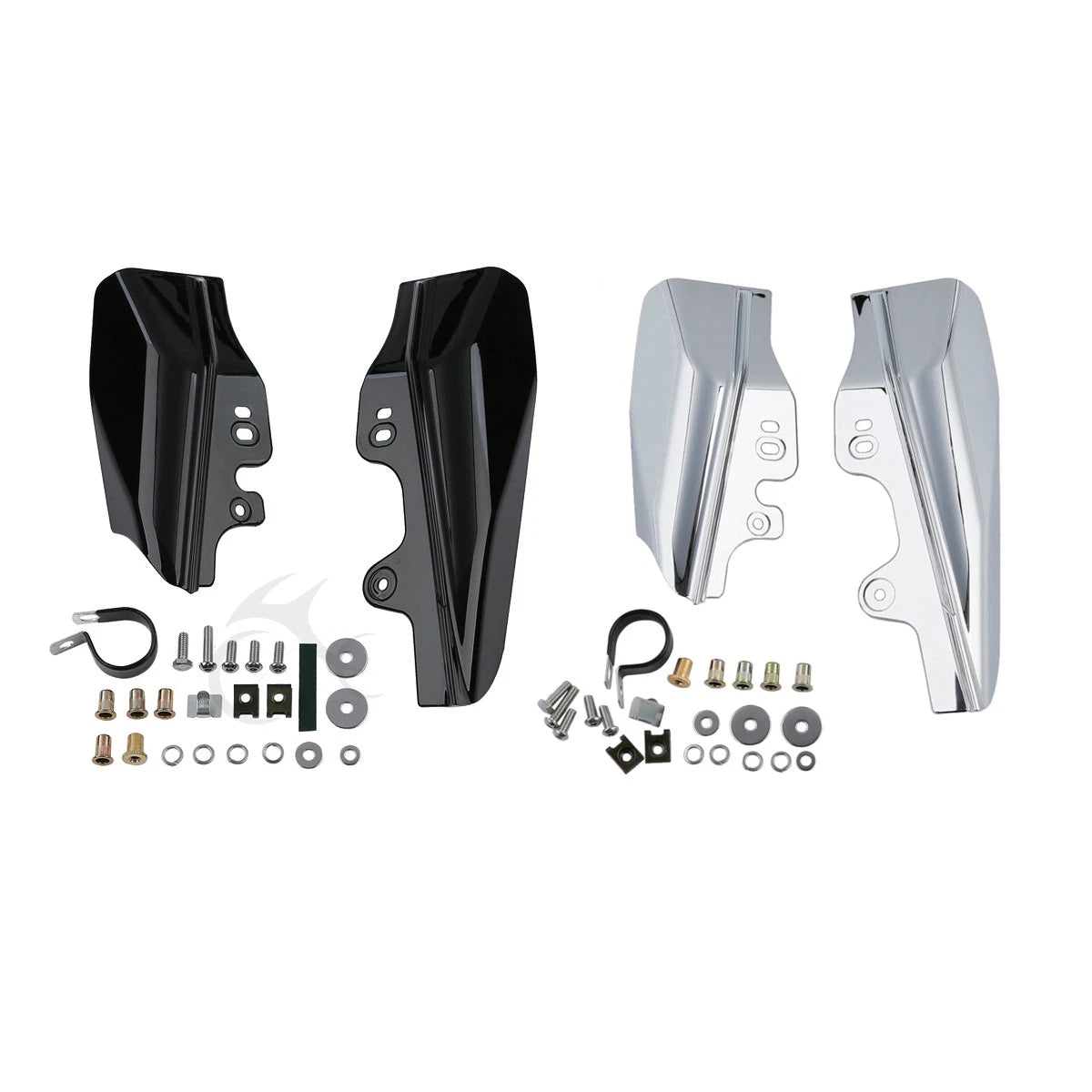 Chrome/Black Mid-Frame Air Deflectors for Harley Touring Street Glide (2001–2008)
