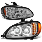 Chrome LED DRL + Turn Signal Projector Headlight for Freightliner M2 106 112 (2003–2019)