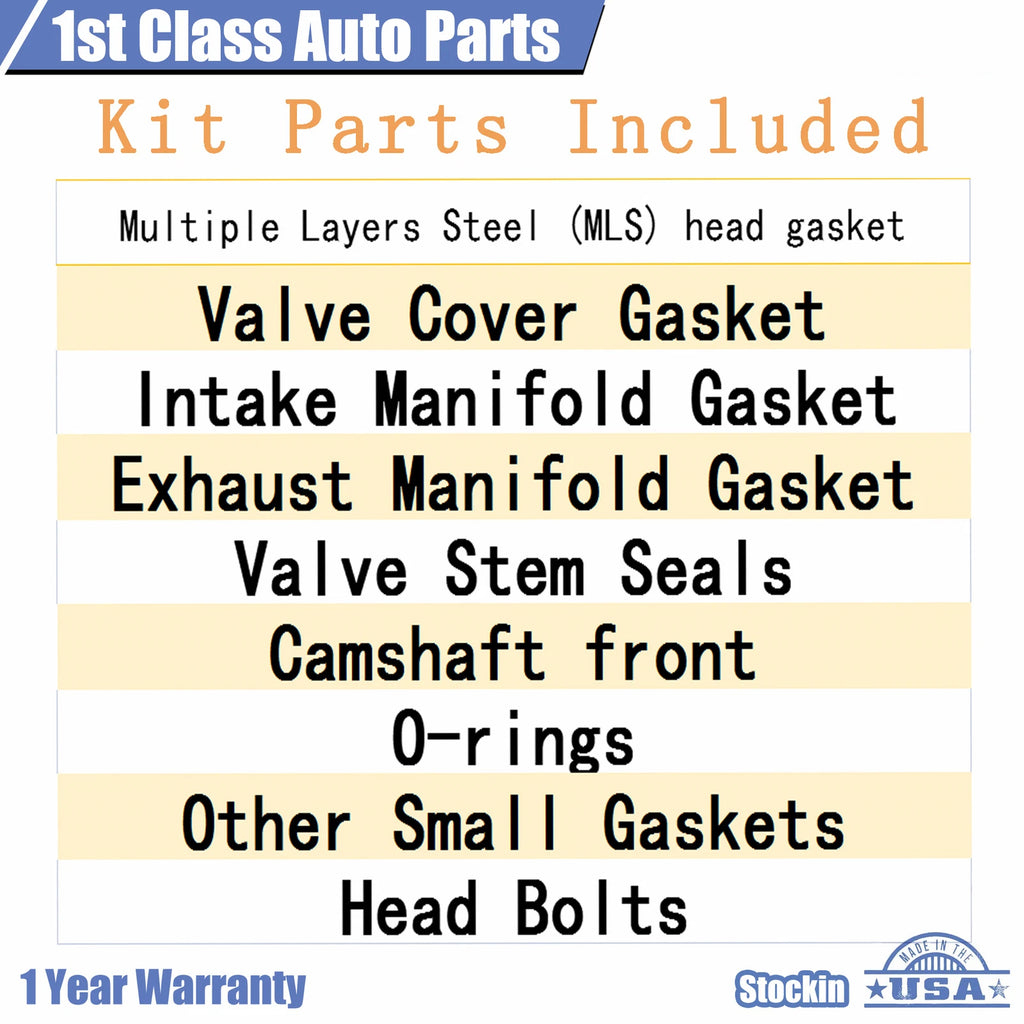 Set of 10 Engine Cylinder Head Gasket Bolts for Ford Mustang (2009–2010)