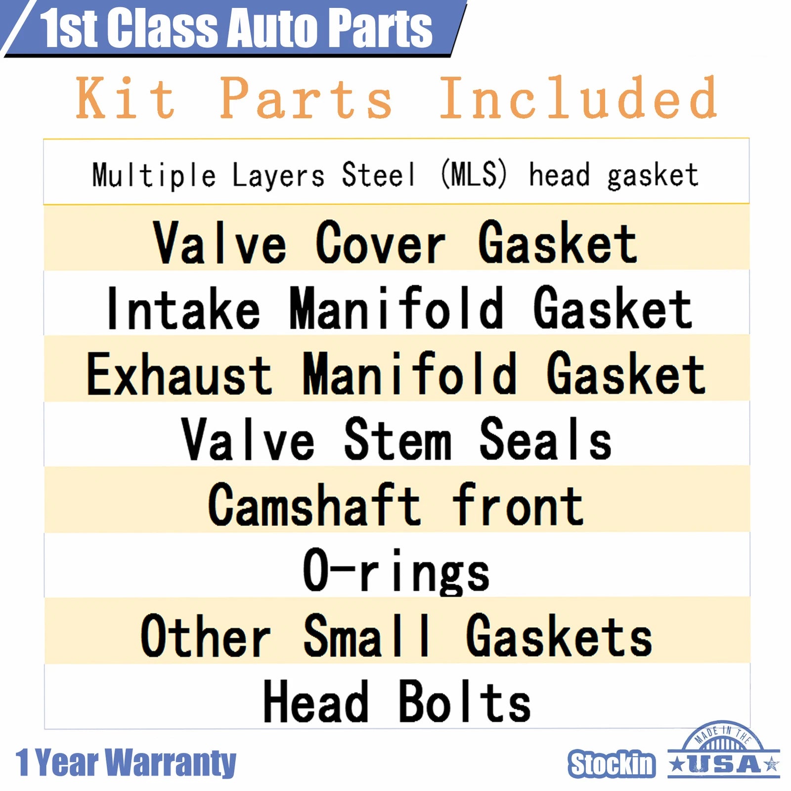 Set of 10 Engine Cylinder Head Gasket Bolts for Ford Mustang (2009–2010)