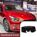 Dashboard Cover Mat for Mazda 2 Demio (2007–2014) Sun Protector Black Red