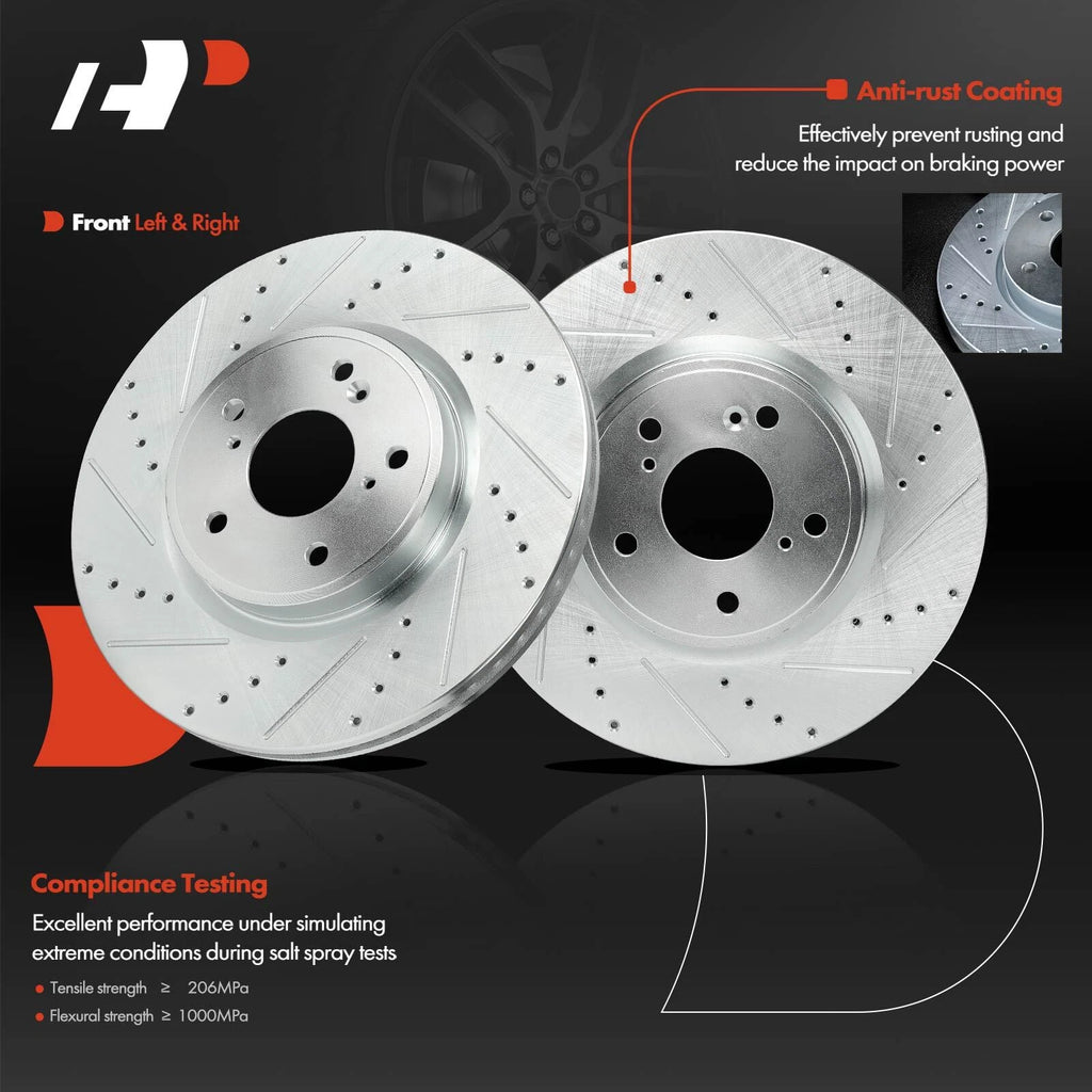 Set of 6 Drilled Brake Rotors & Pads for Honda CR-V (2017–2023) HR-V (2023)