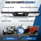 Chrome Rear Step Bumper Assembly with Sensor Holes for Ford F-150 (2006–2008)