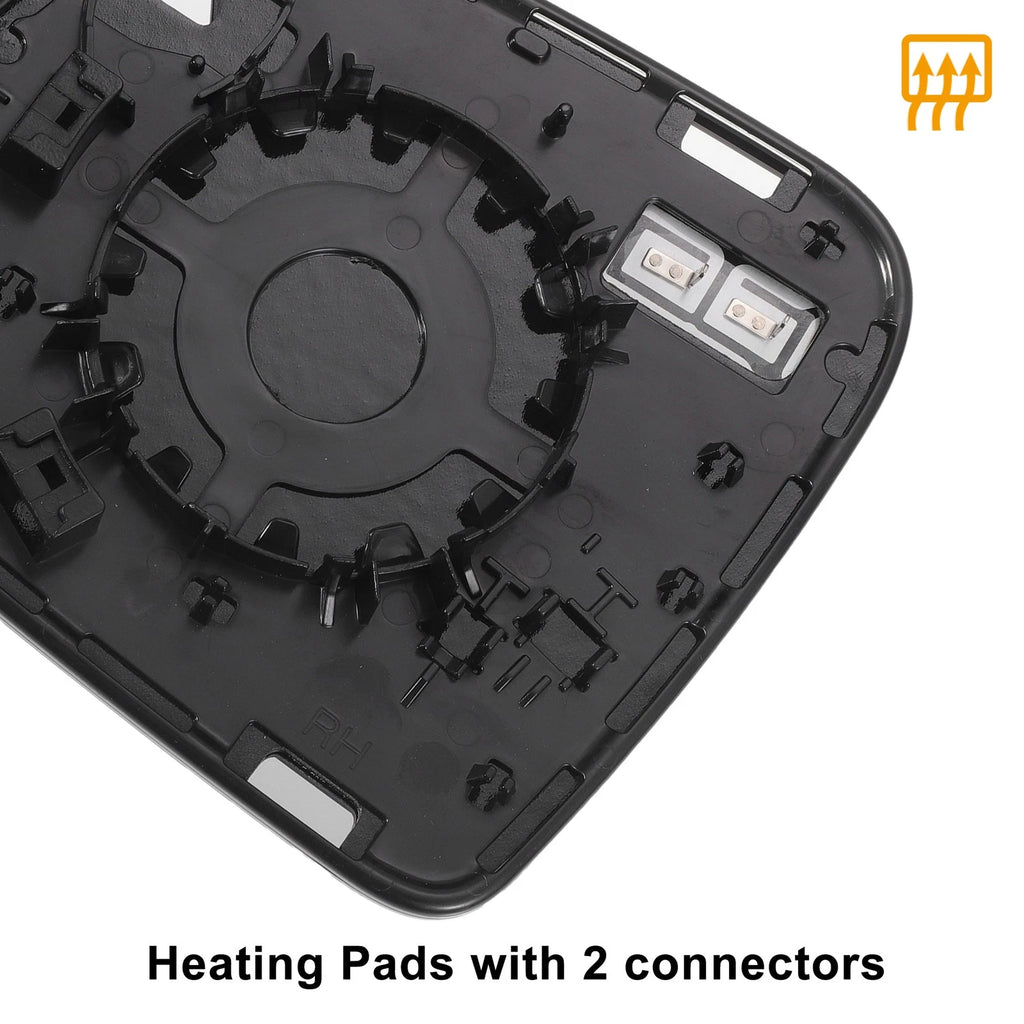 Pair Heated White Mirror Glass for Jeep Dodge (2014–2019)