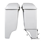 5" White Stretched Extended Hard Saddlebags for Harley Softail Fatboy (1984–2017)