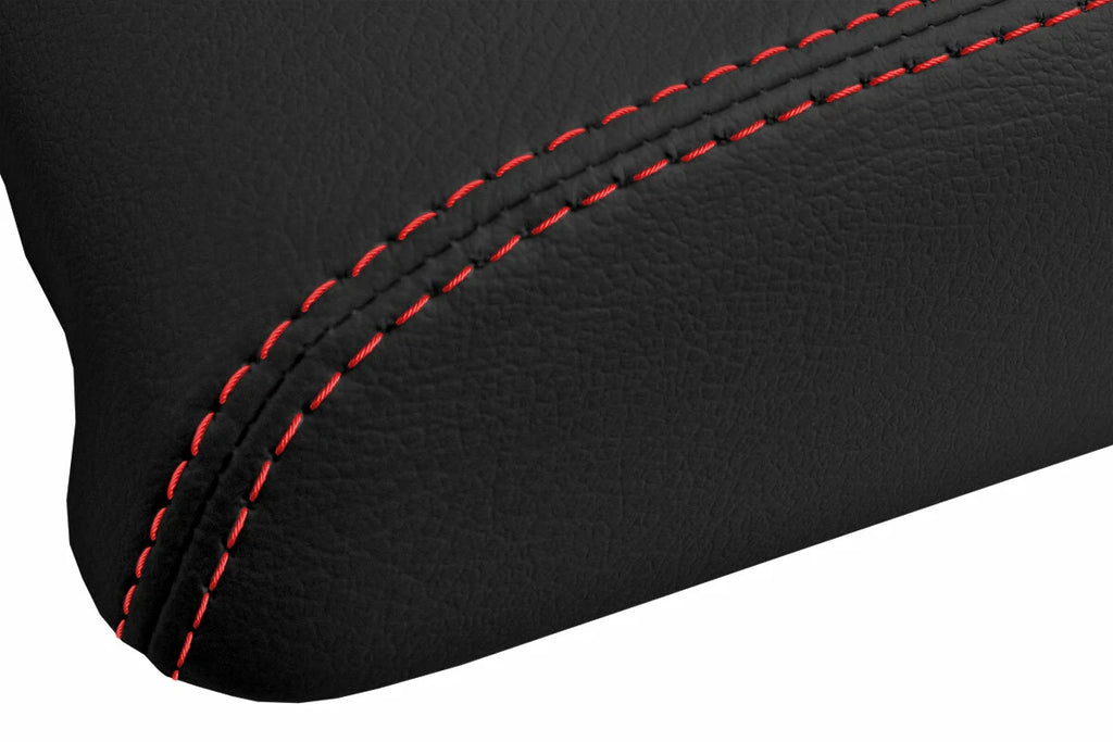 Leather Console Lid Armrest Cover for Land Rover Evoque (2012–2017) Red Stitch