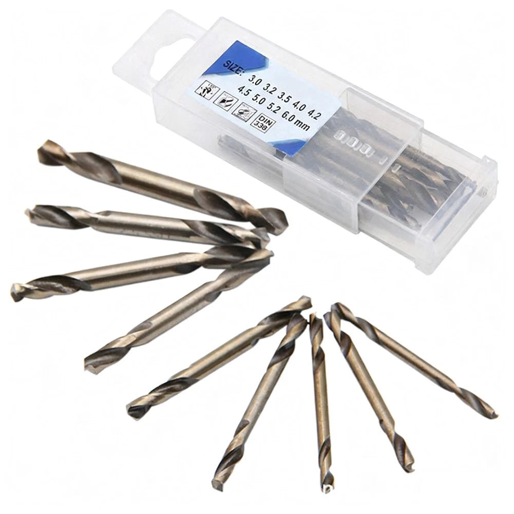 Set of 2 Stainless Steel Double-End Bits 3mm Shank for Precision Drilling