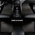 4 x PU Leather Car Floor Mats Black & Beige