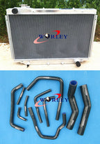 Aluminum Radiator + Blue Hose for Toyota Land Cruiser 80 Series (90-98)