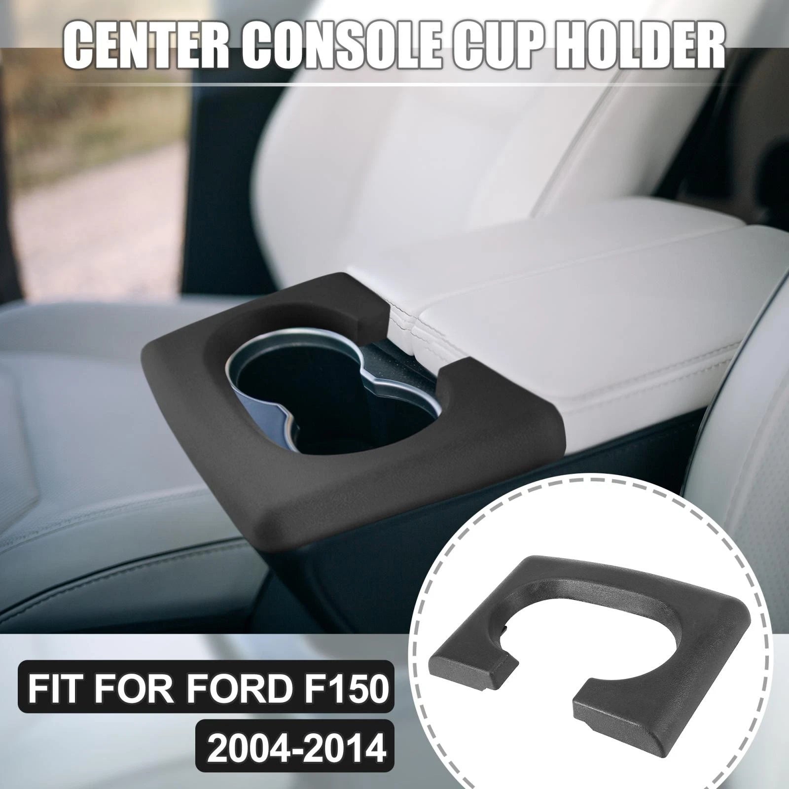 Center Console Cup Holder Armrest Cover for Ford F150 (2004–2014)