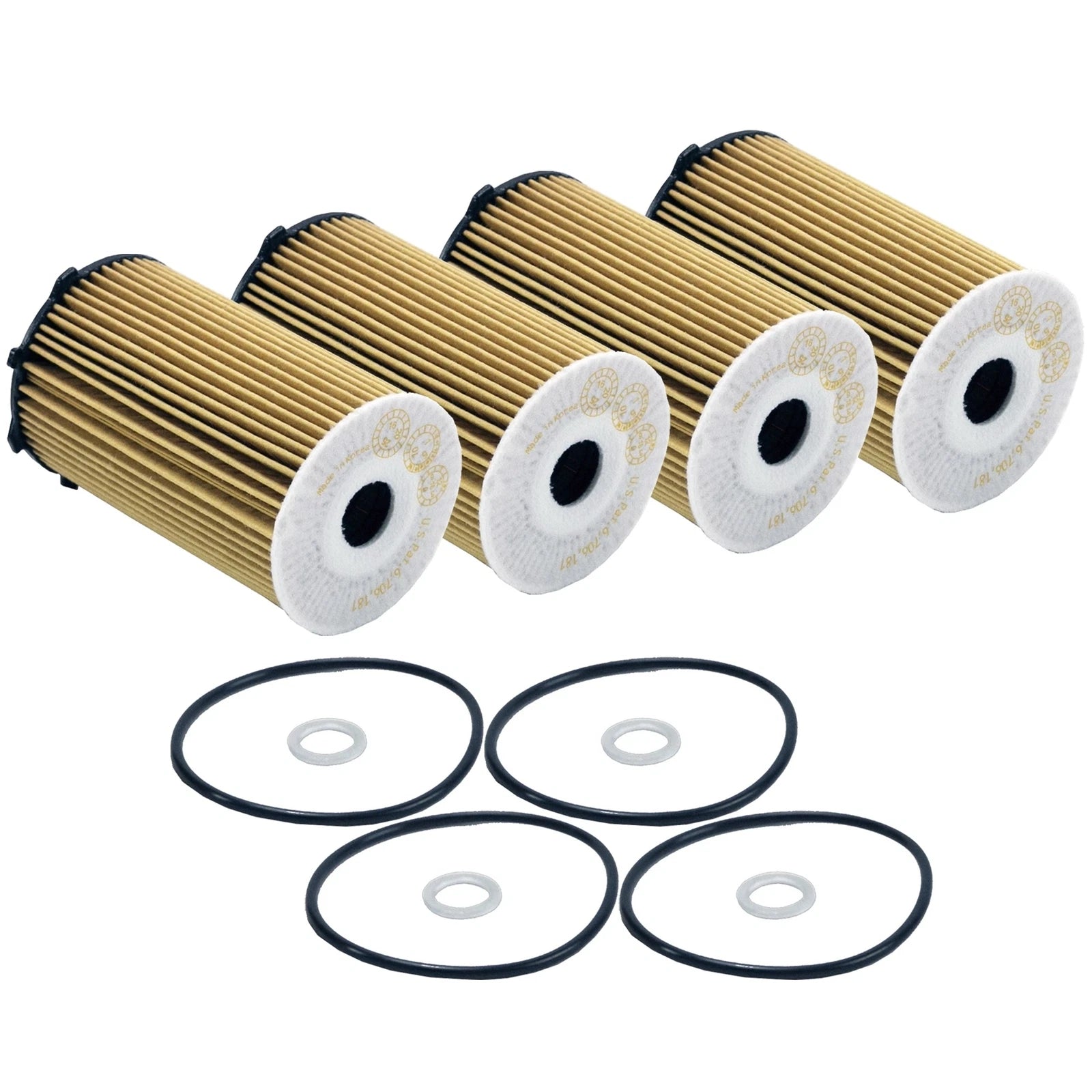 Set of 4 Wix Engine Motor Oil Filters for Hyundai Kia V6 (StdAsp GAS)