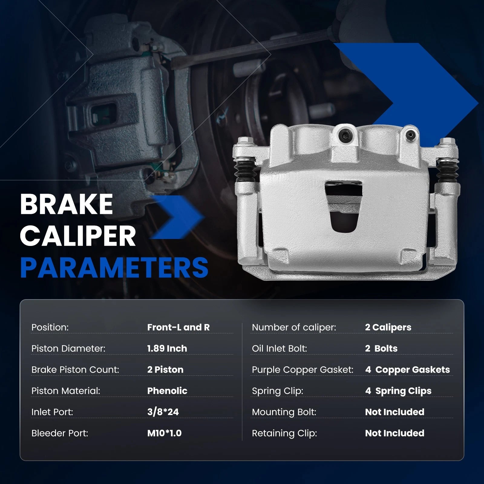Front Brake Calipers for Jeep Grand Cherokee (2007-2010) 3.0L