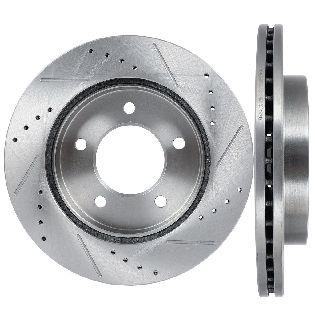 Front Drilled & Slotted Brake Rotors for Ford F-150 (1997–2003) 4WD