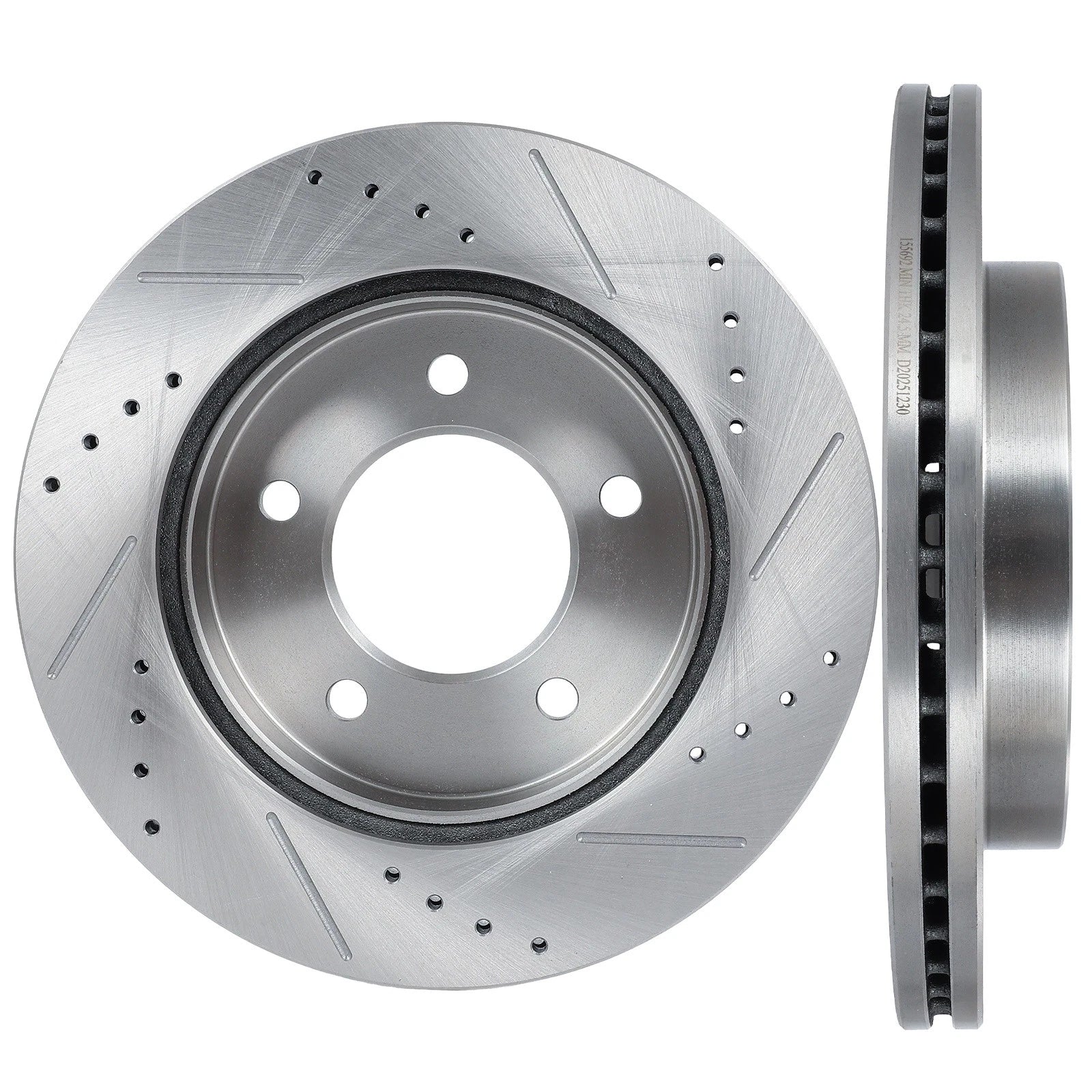 Front Drilled & Slotted Brake Rotors for Ford F-150 (1997–2003) 4WD