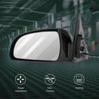 Left Front Side Mirror for Hyundai Sonata (2006–2010) Power Heated Black