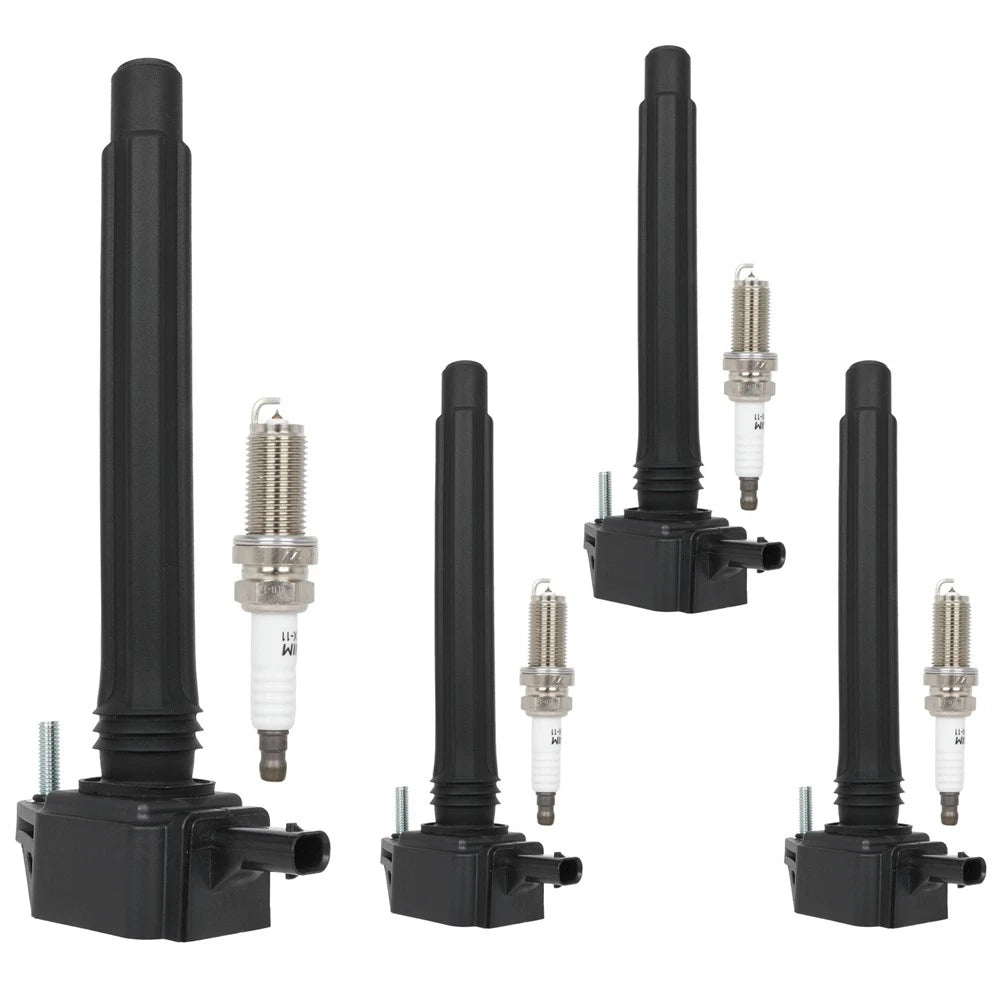 Set of 4 Ignition Coils & 4 Iridium Spark Plugs for Chrysler 200 (2015–2017)