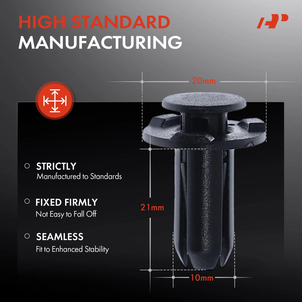 50Pcs 10mm Nylon Rocker Moulding Clips for Honda