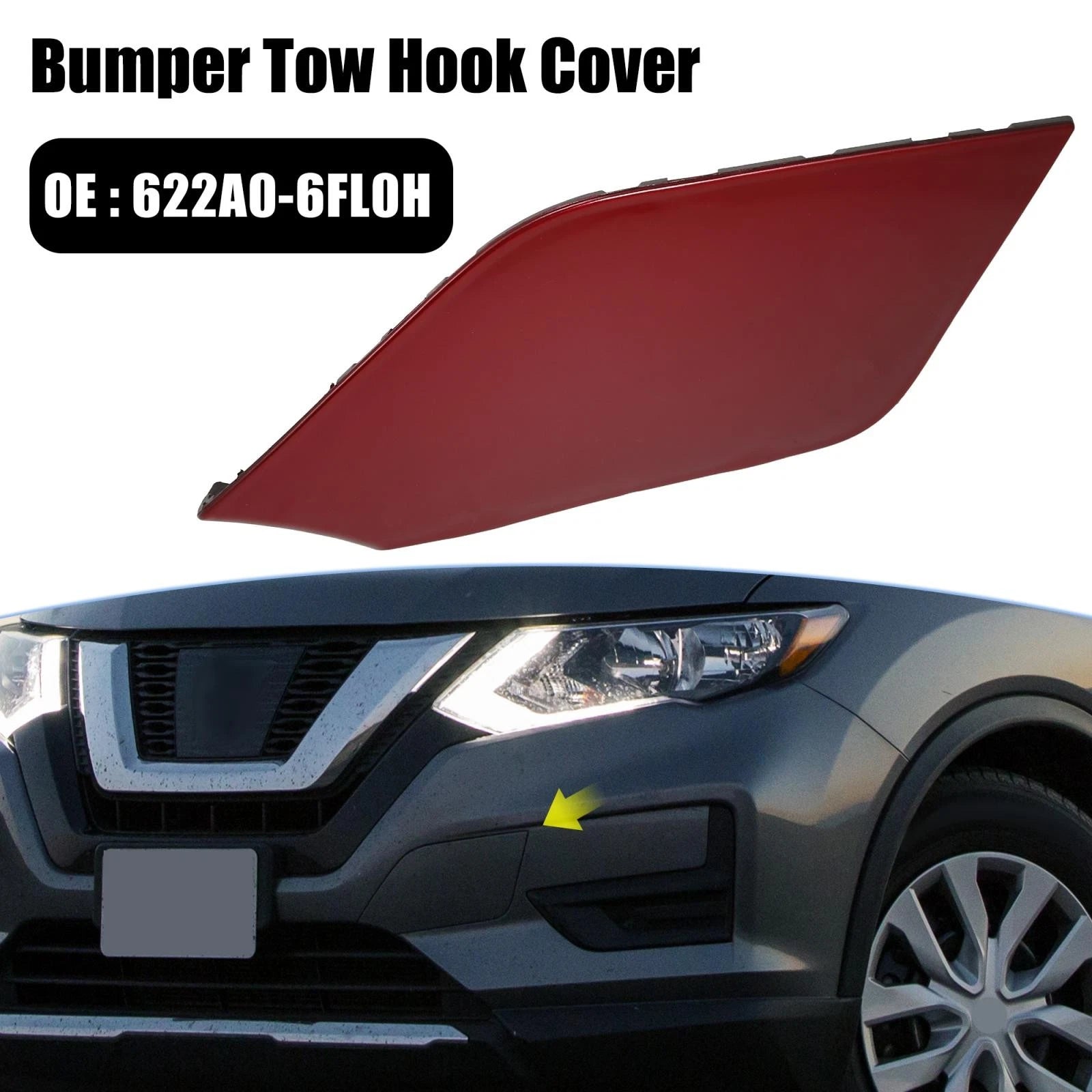 Front Bumper Tow Hook Cover for Nissan Rogue (2017–2020) 622A0-6FL0H