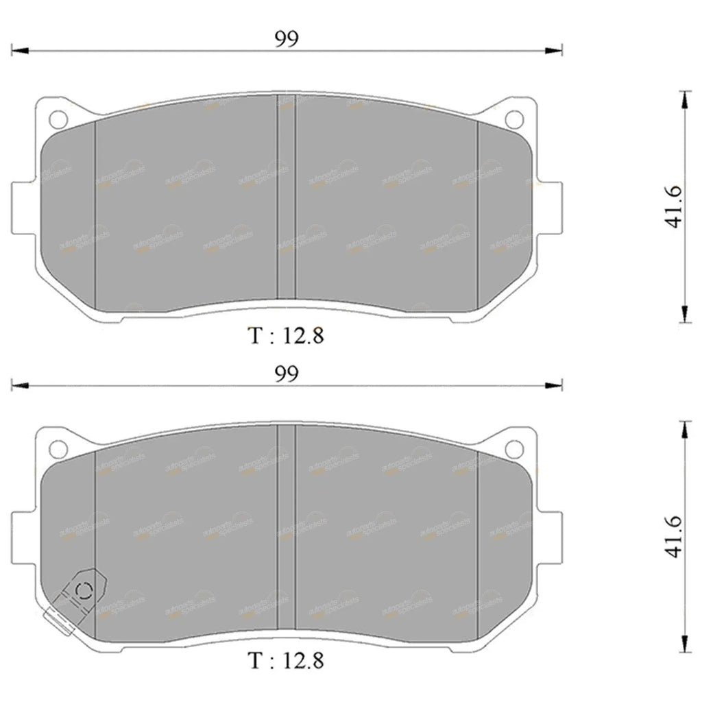 Rear Disc Brake Pads Set 2.0L for Kia Credos (1998-2000)