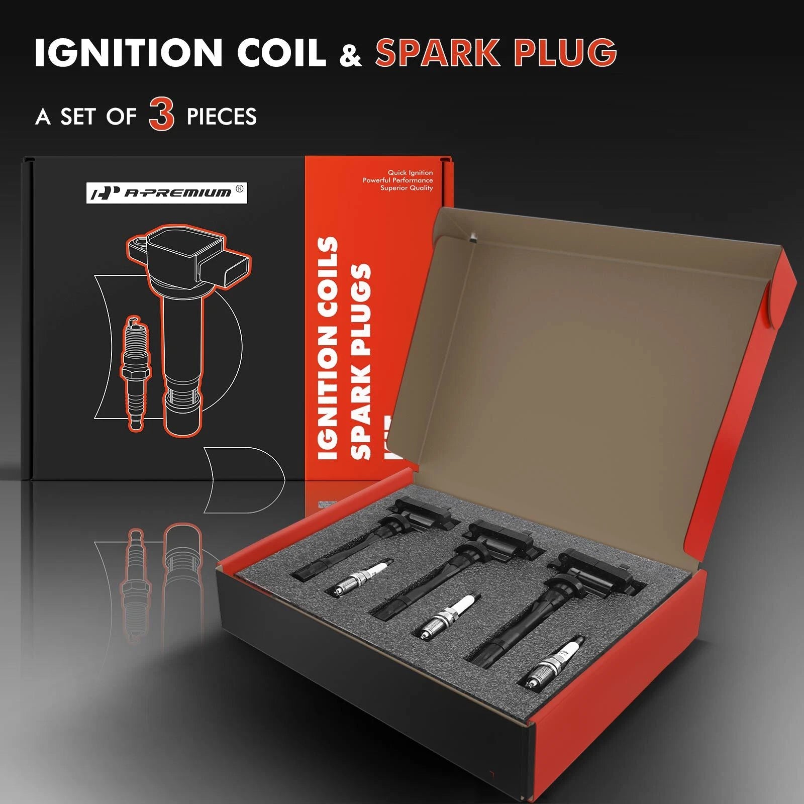 3X Ignition Coil & 3X Iridium Spark Plug for Mitsubishi Montero (2003-2006)