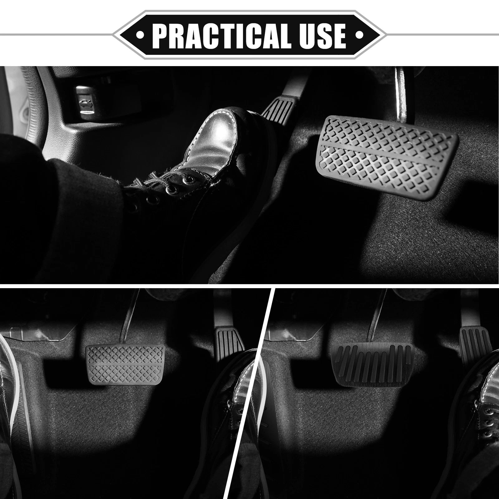Gas Brake Footrest Pedal Pad for Toyota RAV4 (2019–2023) Aluminum Rubber Black