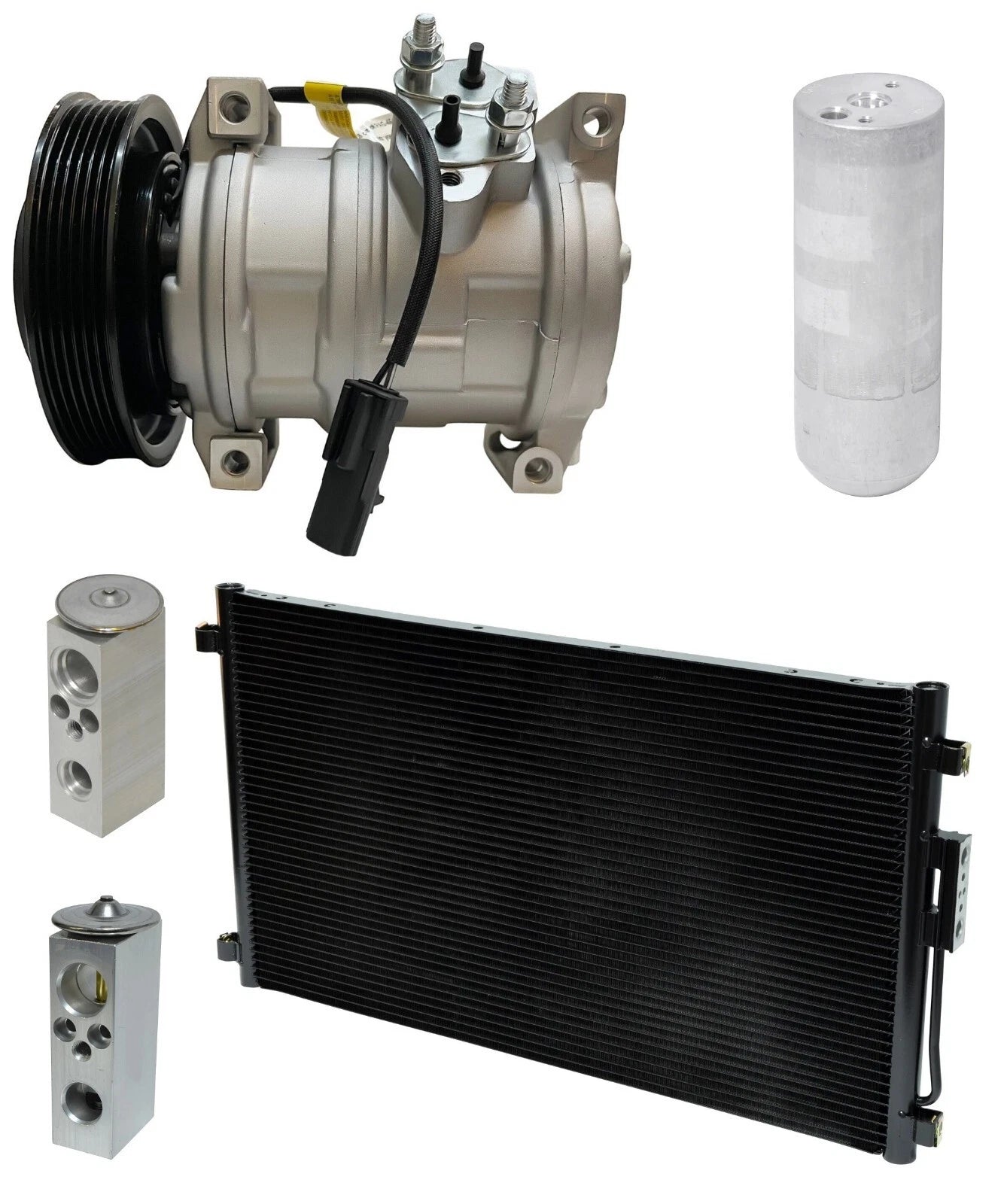 AC Compressor Kit with Condenser Replacement for Dodge Caravan 2.4L (2001–2007)
